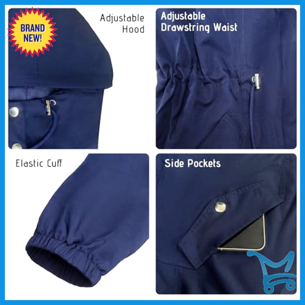 Plus Size Rain Jacket Waterproof Windbreaker Ligh… - image 6